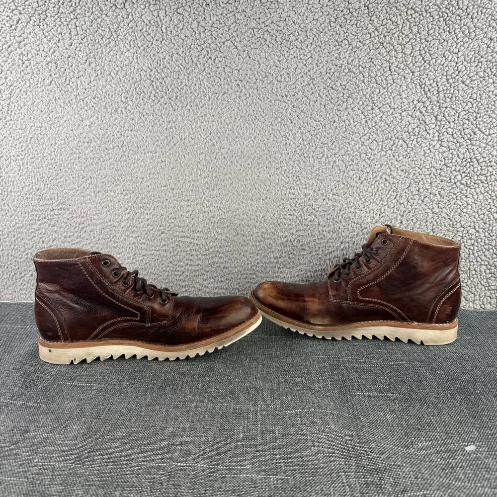 Bed Stu Bradley II Chukka Boot Mens 10 Teak Brown Leather Cobbler Ripple Sole